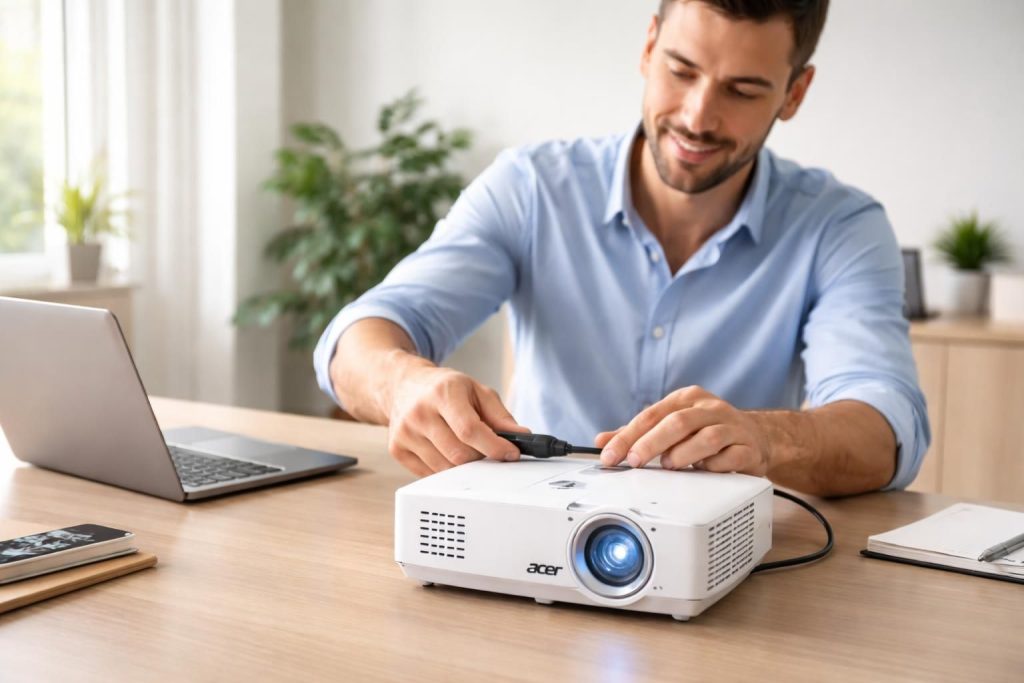 découvrez comment brancher facilement et rapidement un vidéoprojecteur acer en seulement 2 minutes pour un exposé réussi sans stress.