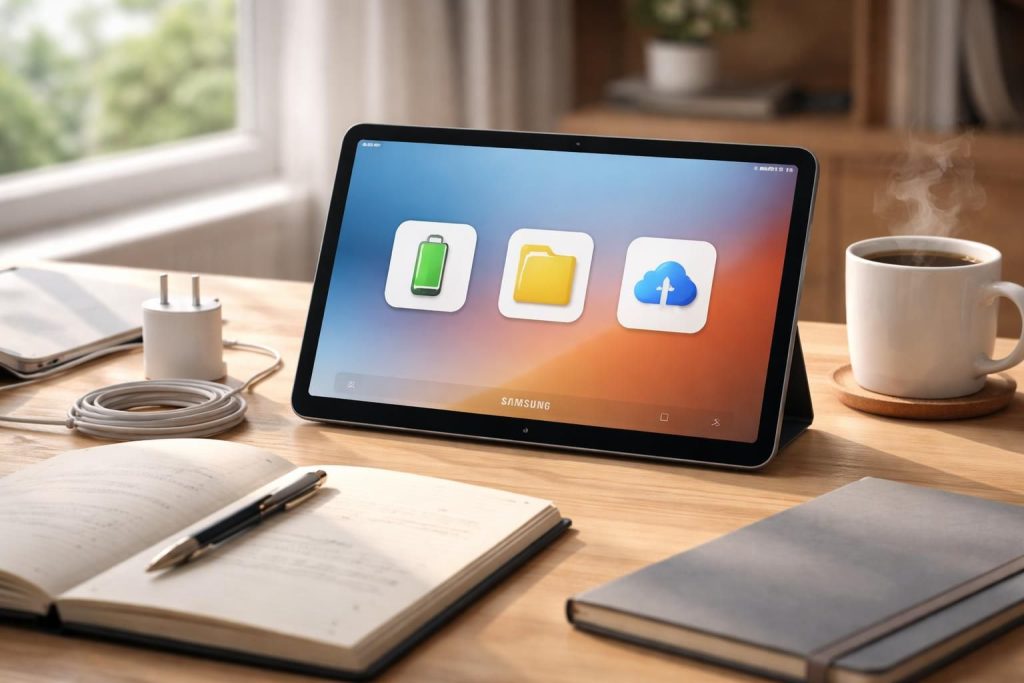 découvrez notre checklist essentielle pour préparer votre tablette samsung avant un exposé : vérifiez la batterie, organisez vos fichiers et réalisez un backup sécurisé.